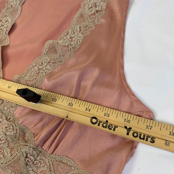 Y2K Leigh Bantivoglio Silk lace Camisole Tank L Pink Fairycore Romantic Vtg - Picture 7 of 14